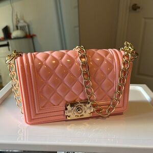 Pink Quilted Chain Bag